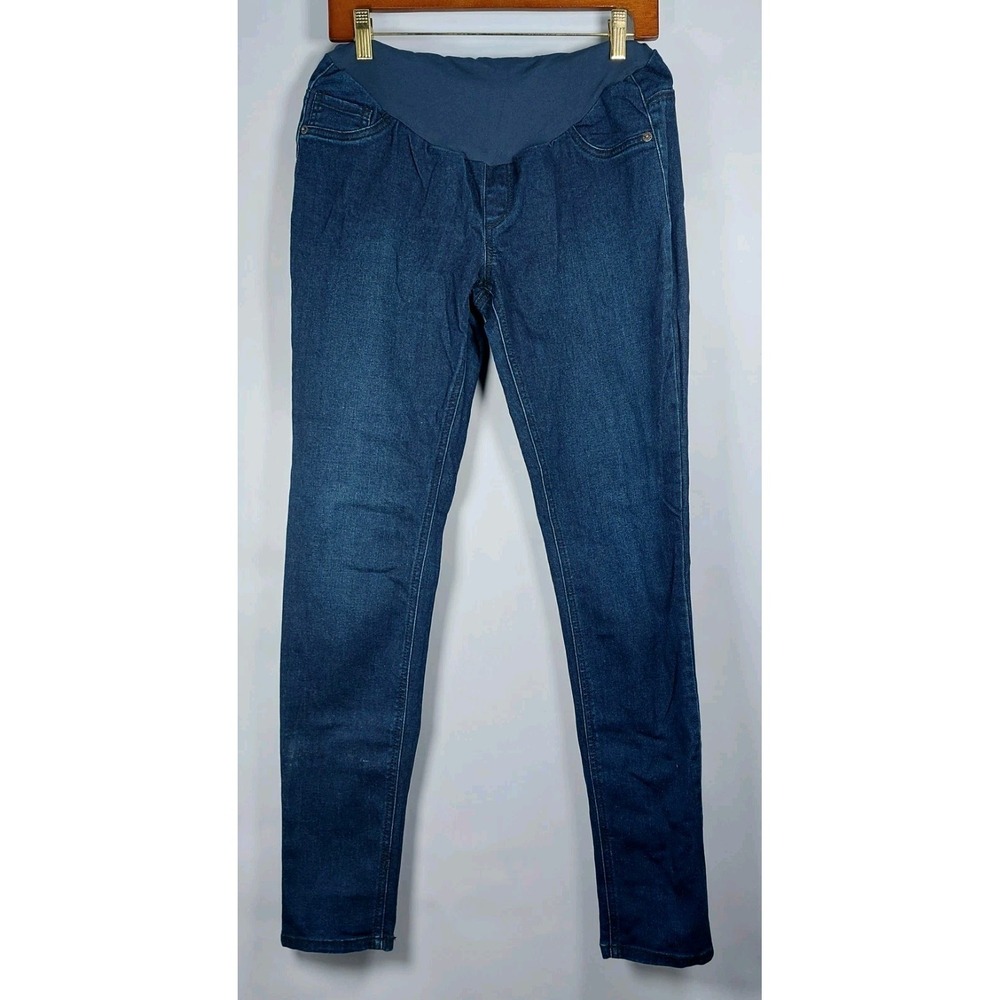 INDIGO BLUE‎ Maternity Skinny Jean Size M Blue Secret Fit Belly Dark Wash